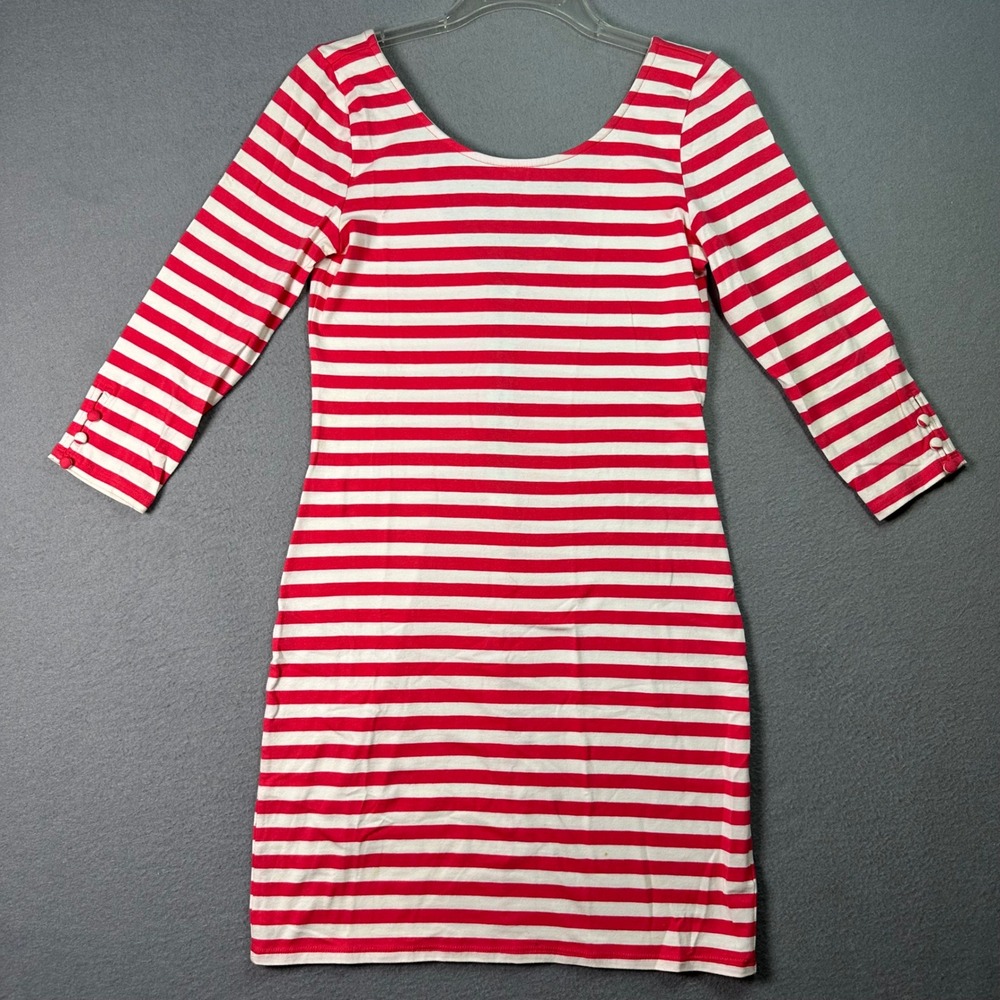 American Eagle Parisian Striped Bodycon Dress Nautical Preppy Red White Small